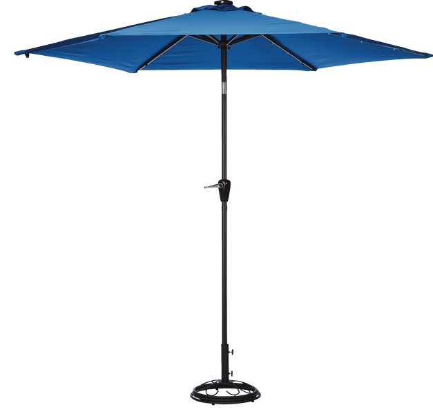 9' Solar LED Royal Blue Umbrella