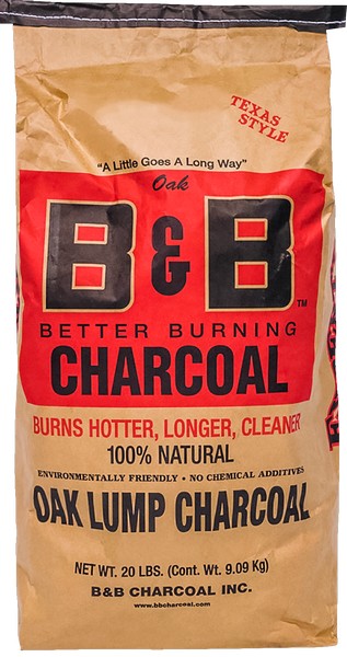 B&B Charcoal All Natural Oak Hardwood Lump Charcoal 20 lb