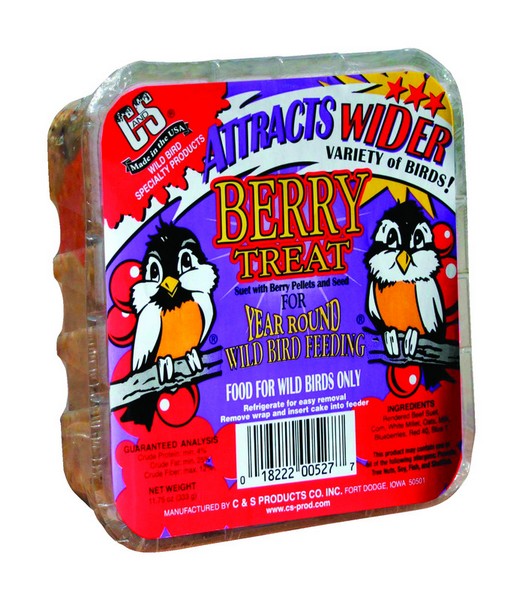 C&S Products Berry Treat Assorted Species Beef Suet Wild Bird Food 11.75 oz