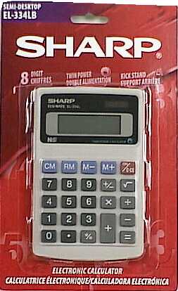 Sharp White 12 digit Solar Powered Calculator