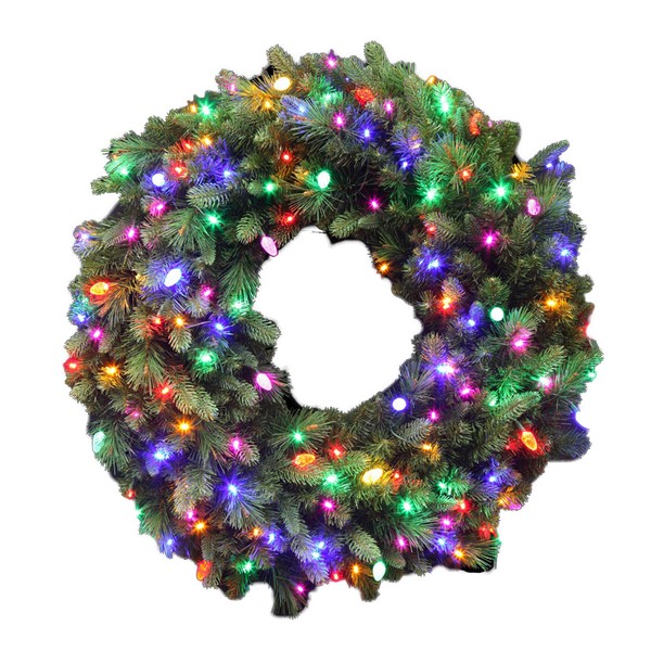 Celebrations 36 in. D Incandescent Prelit Multi Christmas Wreath