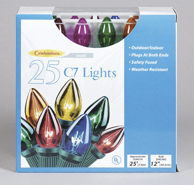 Celebrations Incandescent C7 Multicolored 25 ct String Christmas Lights 24