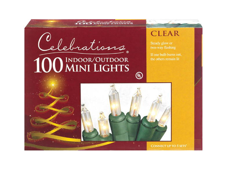 Celebrations Incandescent Mini Clear/Warm White 100 ct String Christmas
