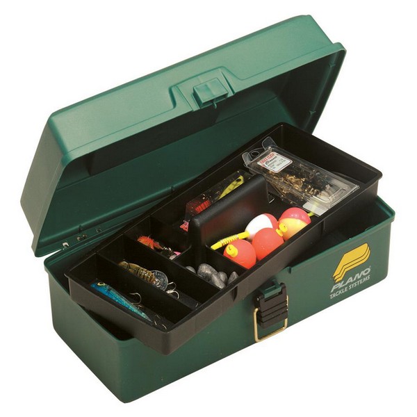 Tackle Box 1 Tray Green Metalic
