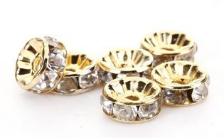 Diamond Ring 6mm Gold Cryst 7pk