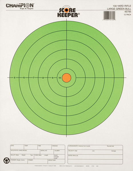 Target 100yd Rifle Geen Lrg Bull