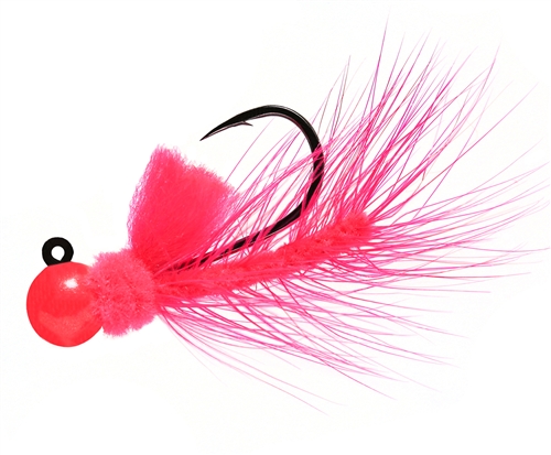 Aerojig Hackle Jig, 1/8 oz, #1 Hook, Cerise