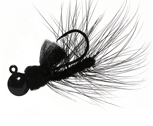 Aerojig Hackle Jig, 1/8 oz, #1 Hook, Black