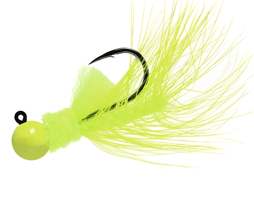 Aerojig Hackle Jig, 1/8 oz, #1 Hook, Chartreusese