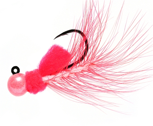 Aerojig Hackle Jig, 1/8 oz, #1 Hook, Pink & White