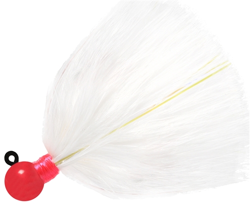 Fire Flies Marabou Flash Jig, 1/4 oz, 1/0 Hook, Pink & White with Red Micro