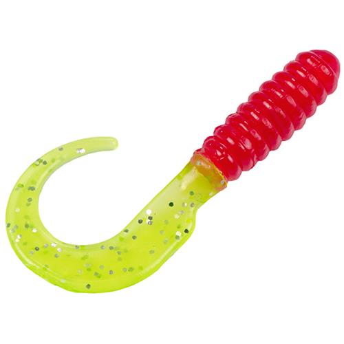 DISC Crappie Grub Red-Chart Spar