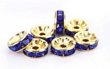 Diamond Ring 6mm Gold Sapph 7pk