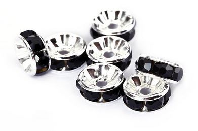 Diamond Ring 6mm Silver Blk 7pk